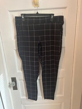 torrid Black Pants with White Windowpane Detail
